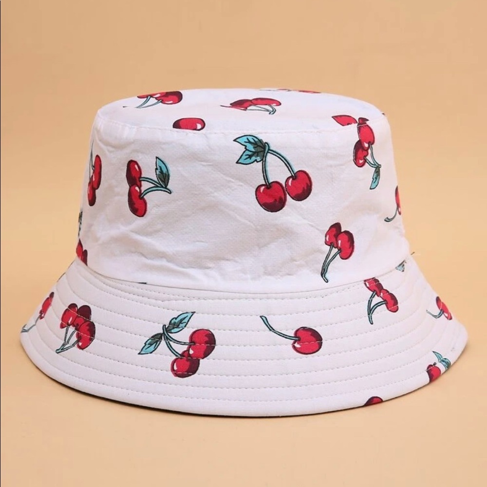 SHEIN Cherry Reversible Bucket Hat
